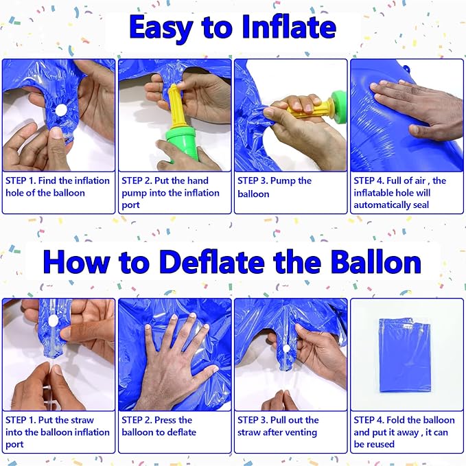 Number Balloons Navy Blue Balloons - Giant Number 10 Balloon, 10 20 30 40 50 Numbers Balloon Birthday Decorations, Blue Party Supplies for Boy Men