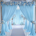 40x10FT Baby Blue Backdrop Curtains for Wedding Parties, Wrinkle Free Polyester Photography Backdrop Drapes for Wedding Baby Shower Birthday Parties Stage Background Stand Decorations 4x10ft,10 Panels