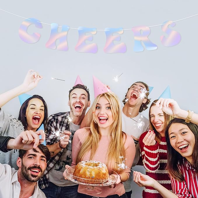 DIY Party Holographic Banner - 112Pcs Make Your Own Customize Letters with Lights Holographic Banners Kit for Birthday Baby Shower Valentines House Warming Wedding Holiday Party Decoration