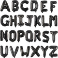 Black Alphabet A-Z Balloons 2 Set 52Pcs 16in Foil Letter Party Decor - Black Balloon Alphabet A-Z Party Supplies Decorations
