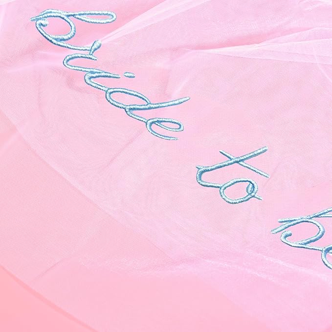Bride To Be Embroidered Veil, Bride Veil for Bachelorette Party White Veils for Brides Accessories for Bridal Showers Favor