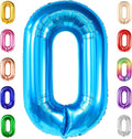 Giant Blue 0 Number Balloons - 40 Inch | 0 Digit Balloon for Ocean Theme | Blue 0 Balloon for Ocean Theme Birthday Party Supplies | Mylar Blue Number 0 Balloon | Blue Mermaid Birthday Decorations