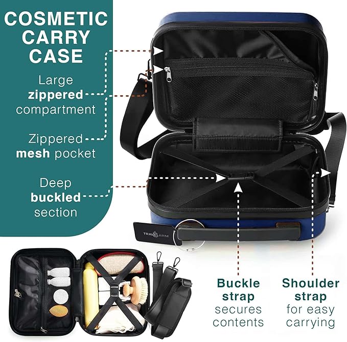 TRAVELARIM Luggage Sets 2 Piece, 20 Inch Carry on Luggage and 28 Inch Suitcases with Wheels Spinner, Durable Hard Shell Suitcase Set, Expandable Travel Suitcase, Navy