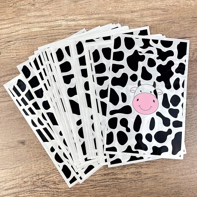 Rainmae 50 Pcs Cow Print Party Favors Bags, Cute Cow Goodie Gift Bags Treat Candy Bags, Farm Animal Theme Goodie Party Gift Bags for for Baby Shower Barnyard Cowboy Cowgirl Farmhouse Themed Birthday