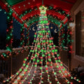 Outdoor Christmas Lights, 320 LED String Lights with Star Tree Topper, Outdoor Christmas Decorations [8 Modes & Waterproof] for Halloween Xmas New Year Holiday (Plastic Star-Red & Green)