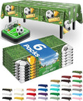 Pureegg Soccer Party Decorations 2026 Plastic Tablecloth Disposable 6 Pack, Rectangle Table Cover 54 x 108 Inch, Waterproof Plastic Table Cloth for Soccer Birthday Party, Green and White