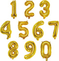 YPSelected 16 Inch Foil Mylar Number Balloons 0-9 for Party Decoration (Gold)