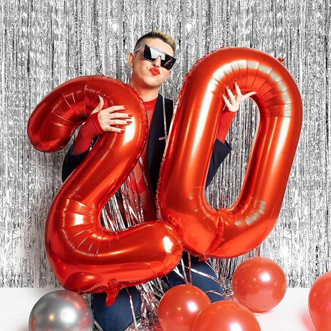 Red Number 12 Balloon 40 inch, 12 Number Balloons, 12th Red Birthday Decorations, 12 Year Old Girls Boys Party Supplies