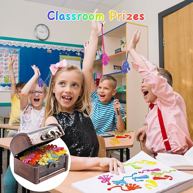 Sticky Hands Bulk 60 PCS Party Favors for Kids 4-8,8-12 Year Stretchy Sticky Hand Feet Goodie Bags Stuffers for Kids Treasure Box Toys for Classroom Small Mini Prizes Birthday Party Supplies Slap Hand