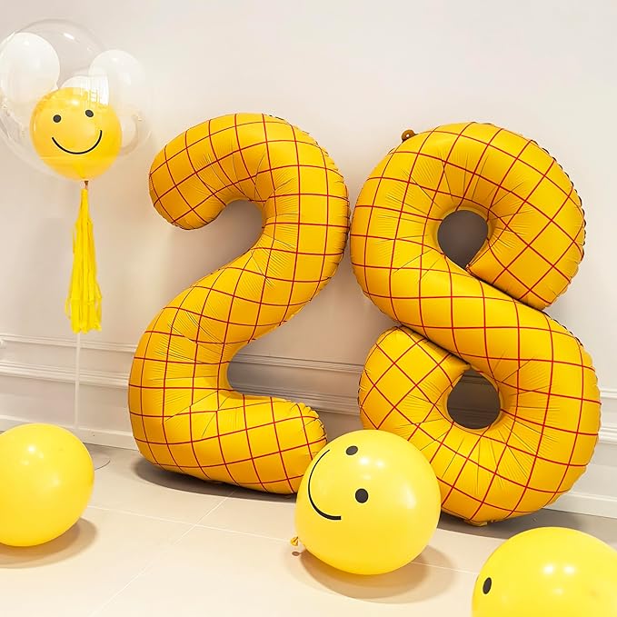 40-Inch Large Number Balloon Toy Inspired Story Matte Yellow Birthday Balloon Western Rodeo Party Supplies Boy Girl Story Anniversary Kids Birthday Party Cowboy Farm Themed Baby Welcome Decorations