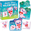 Peaceable Kingdom Valentines Box for Kids, Valentines Day Box Kit for Valentine Cards for Kids Classroom - Axolotl Tattoo