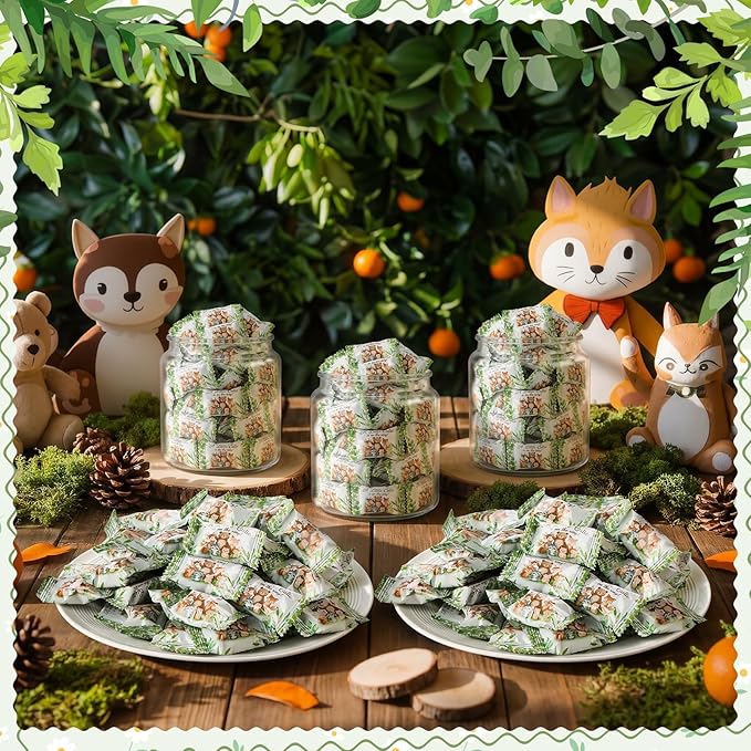 Naucoos Woodland Animals Baby Shower Candy - 26.5 oz. Bag - 150 Individually Wrapped Hard to Soft Mints Candy A Little Cutie Is on The Way Welcome Baby Shower Gender Reveal Parties