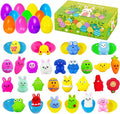 24 Pack Prefilled Easter Eggs with Squishy Toys – Easter Egg Fillers, Easter Gifts, Easter Goodie Stuffers, Classroom Prizes, Party Favors for Kids, Boys and Girls