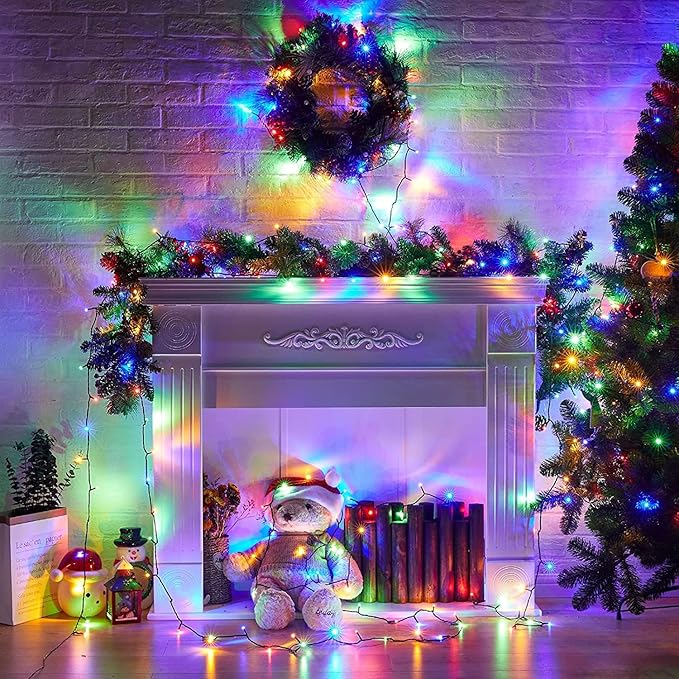 weillsnow 500 LED Multicolor Outdoor Christmas Lights, 164Ft Plug in Waterproof String Lights, 8 Modes with Memory for Outdoor Indoor Garden Halloween Christmas Decorations (Multicolor)