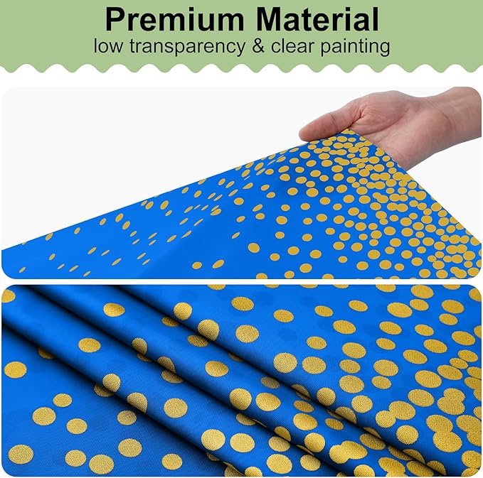 misaya 3 Packs Dot Disposable Table Cloth, 54 x 108 Inch Waterproof Plastic Tablecloth, Rectangle Gold Dots in Blue Table Covers for Easter, Picnic, Birthday, Party