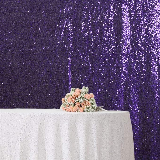 Juya Delight 6ft x 8ft Purple Sequin Photography Backdrop Curtain for Party Banquet Festival Wedding Anniversary Exhibition