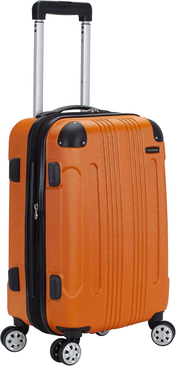 Rockland London Hardside 3 Piece Expandable Spinner Wheel Luggage Set, (20"/24"/28"), Orange