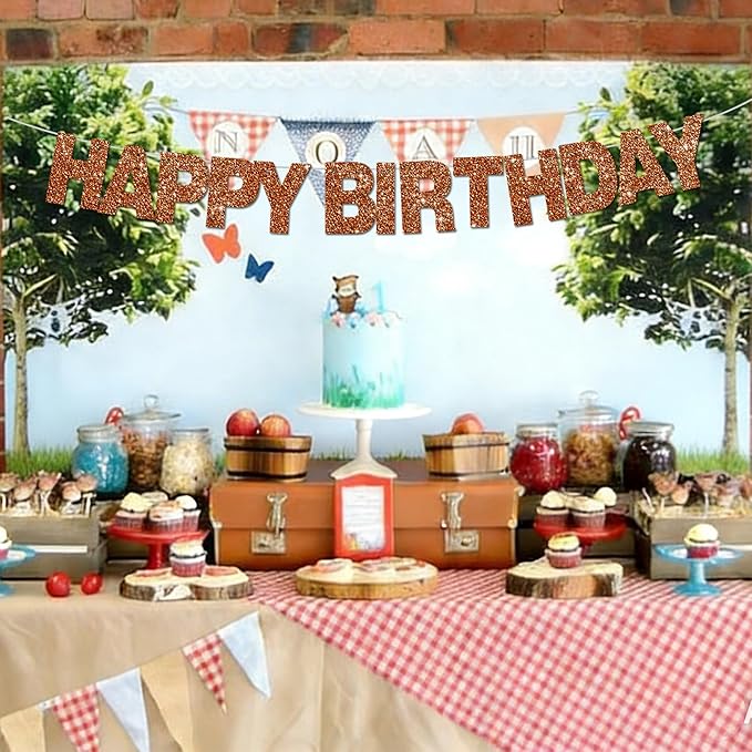 BEISHIDA 116 PCS A-Z DIY Letter Banner Kit Make Your Own Banner Glitter Brown Including 111 Letters and Numbers 3 Rope and 2 Threading Device,Customized for Birthday Graduation Wedding Party Decor