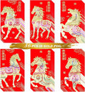 Red Envelopes Chinese New Year Of The Horse 2026,红包,Lucky Money Envelopes For Lunar New Year, Hongbao With 6 Gold Embossed Patterns Colorful 36Pcs Large