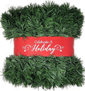 50 Foot Garland for Christmas Decorations - Non-Lit Soft Green Holiday Decor for Outdoor or Indoor Use - Premium Quality Home Garden Artificial Greenery, or Wedding Party Decorations(1, 50 FT Premium)
