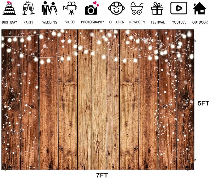 LTLYH 7x5ft Brown Wood Photography Backdrop Photographers Brown Photo Backdrop Retro Wood Wall Backdrop Baby Shower Birthday Party Banners Backdrop 216