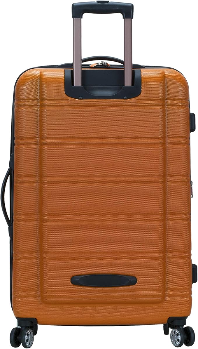 Rockland Melbourne Hardside 2 Piece Expandable Spinner Wheel Luggage Set, (20"/28"), Orange