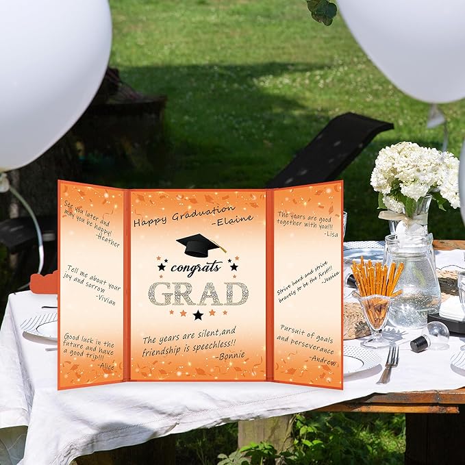 Vlipoeasn 2026 Graduation Guest Book Alternative, Orange Class of 2026 Graduation Party Decorations, Graduation Signature Book for 2026 College High School, Unique Graduation Gifts for Friends