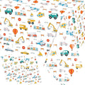 HAKOTI 3Pack Transportation Birthday Tablecloth,Transportation Birthday Party Supplies Rectangular Truck Birthday Plastic Table Covers for Transportation Party Decoration Supplies for Kid Boys
