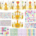 Gold Paper Crowns, Diy Birthday King Crowns Craft to Decorate, Paper Prince Princess Crown Hats for School Classroom