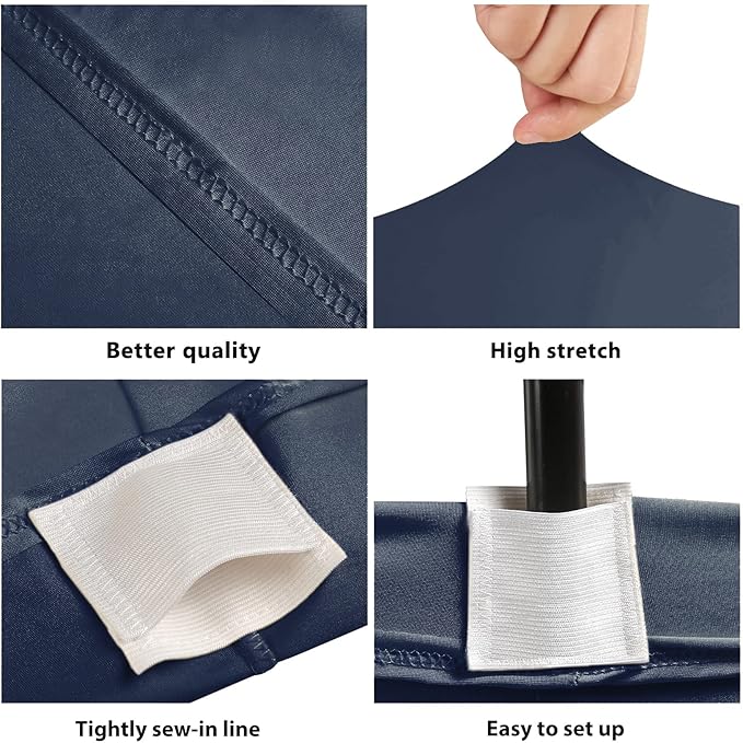 4ft Table Cover Fitted, Navy Blue Spandex Table Covers, Washable and Wrinkle Resistant Stretch Tablecloths Rectangle for Events, Wedding, Banquets, Parties