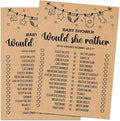 Baby Shower Game Cards, Would She Rather Baby Shower Games Ideas, Set of 30 Cards, Rustic Bridal Wedding Showers or Bachelorette Party Game, Kraft