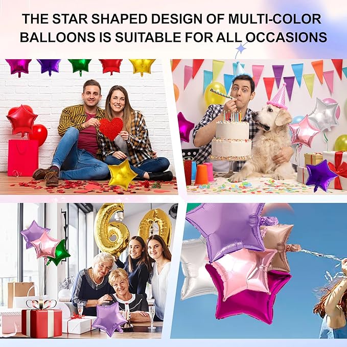 110 Pcs Star Shaped Foil Balloons 18 Inch Foil Helium Balloons Star Balloon for Party, Birthday, Wedding Decoration, New Year Eve Party (11 Colors)
