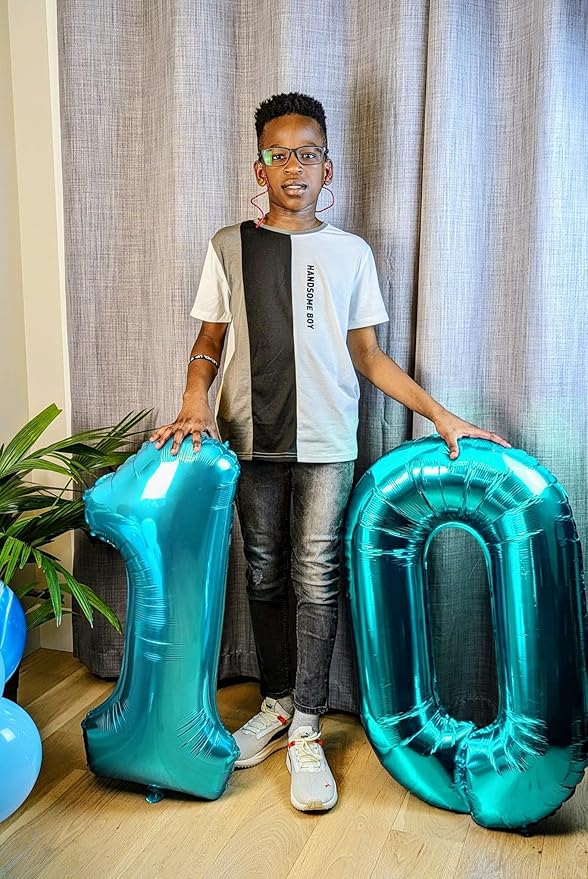 Light Blue Number 9 Balloon 40 Inch, 9 Balloon Number, 9th Birthday Decorations, Light Blue Party Supplies for Boys Girls