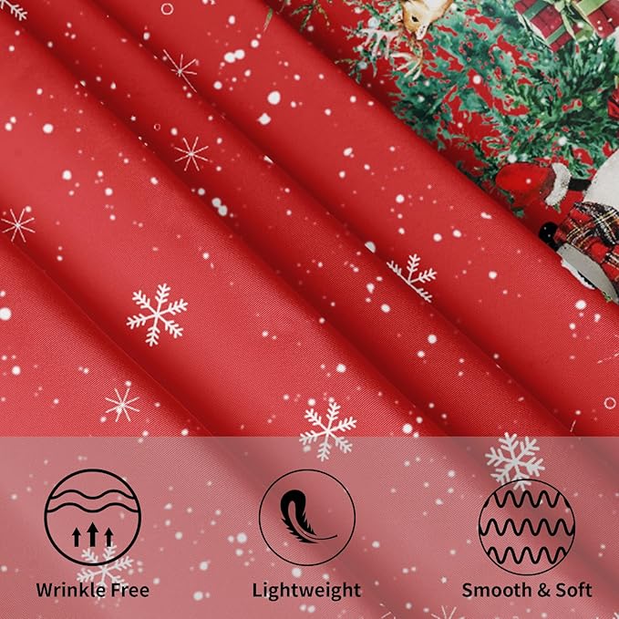 Red Christmas Round Tablecloth 70 Inch Xmas Snowman Pattern Circle Table Cloth Winter Snowflake Table Cover Washable Polyester Decorations for Home Kitchen Dinning Party