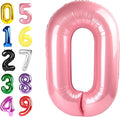 40 Inch Number Balloons, Pearl Pink Balloons for Birthday Party Decoration, Foil Number 0 Ballon for 0, 10, 20, 100, 2026 Celebration, Birthday, Baby Shower, Anniversary Decor