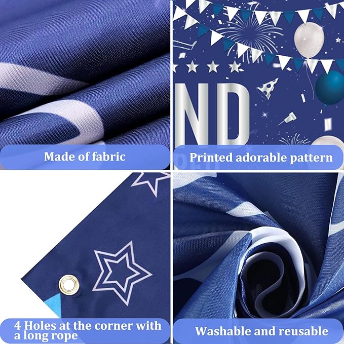 Retirement Party Decorations Blue Silver Happy Retirement Decorations for Men Women, Happy RetIrement Banner, Retired Backdrop, Balloons, Pompoms, Hanging Swirls, Retired Cards, Cake Toppers Set 54pcs