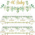 Greenery Baby Shower Banner Eucalyptus Leaves Oh Baby Tablecloth for Kids Green Eucalyptus Sign Welcome Oh Baby Table Cover Welcome Baby Shower Eucalyptus Birthday Gender Neutral Party Decoration