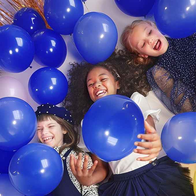 Blue Balloons Blue Party Decorations 100 Pack 12 inch Round Royal Blue Balloons for Birthday Graduation Baseball Nautical 4th of July Independence Memorial Day Patriotic Party Decorations