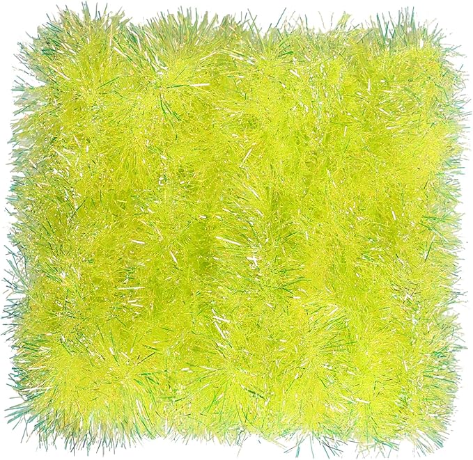 20FT Lime Green Christmas Tinsel Garland Iridescent Hanging Twisted Garland iRide for Christmas Tree Fireplace Mantle Xmas Party Home Decoration