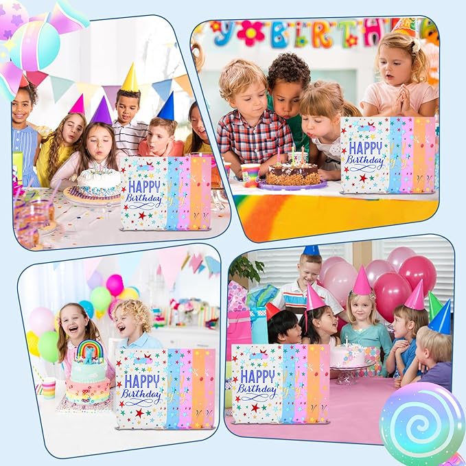 GOMANCHE 40-Pack Happy Birthday Party Favor Bags 9.4 x 6.3 Inch - Colorful Reusable Goodie Gift Bags for Kids, Girls & Boys Birthday Parties, Baby Showers & Special Events