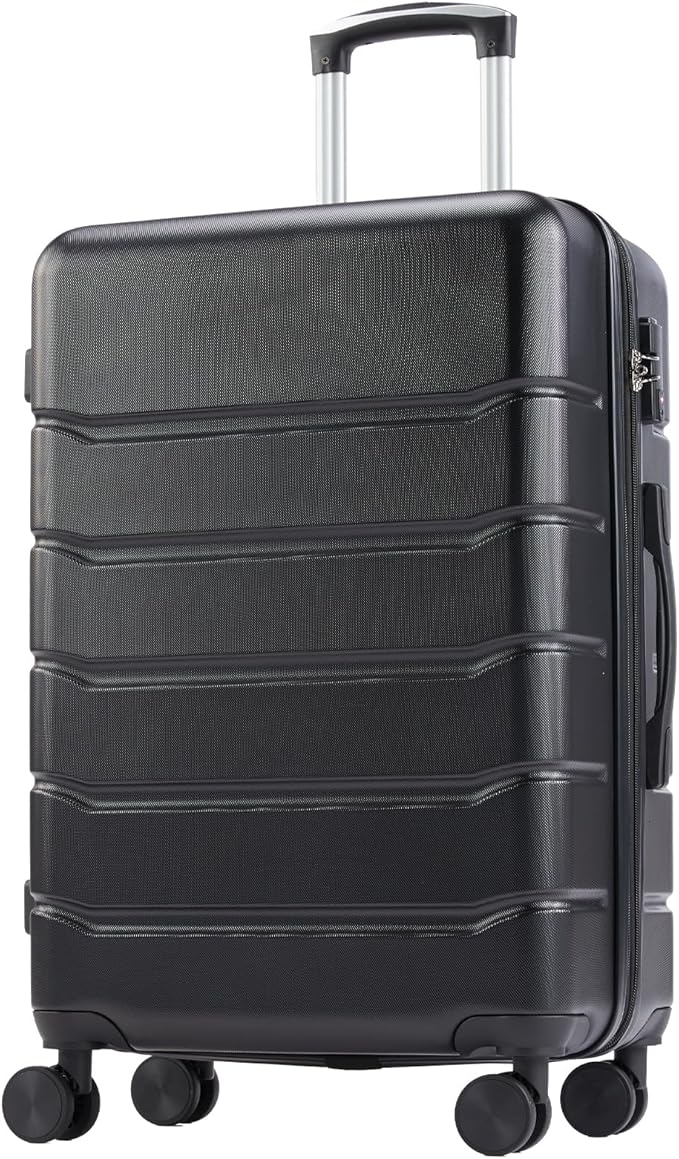 OLIXIS 29 Inch Luggage, Hardside Checked Suitcase with Spinner Wheels, Lightweight ABS Hard Shell Travel Luggage, TSA Approved Lock, Expandable Large Suitcase for Business & Travel–Black