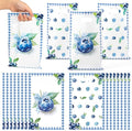 Blueberry Party Favor Bags - 50Pcs Summer Blue Berry Patterns Goody Candy Treat Bags, Sweet Fruit Themed Party Decorations for Kids Adults Birthday Baby Shower Picnic Tea Events Supplies