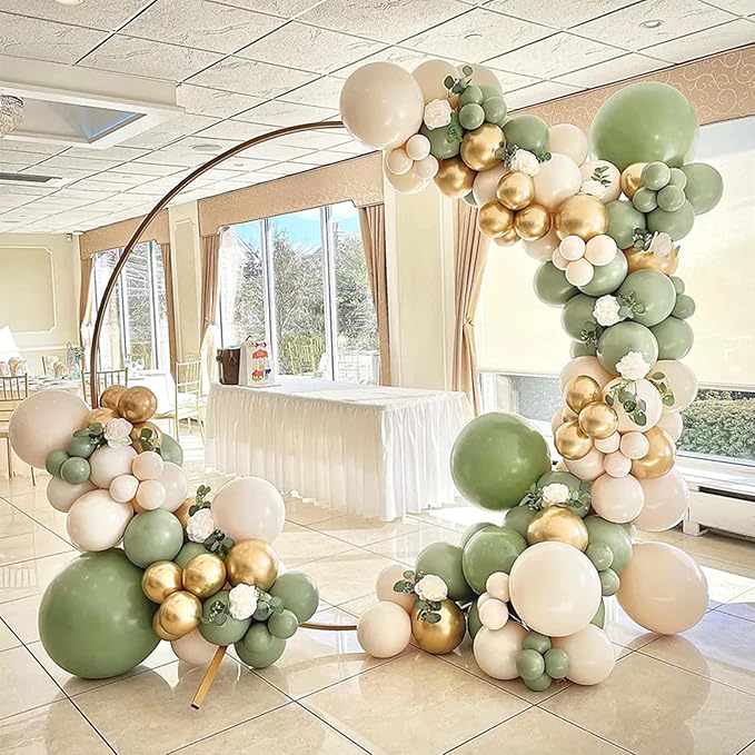 130pcs Sage Green Balloons Different Sizes 18" 12" 10" 5" Olive Green Balloons for Birthday Graduation Baby Shower Wedding Anniversary New Year Party Decorations