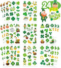 24 St. Patrick's Day Stickers - Four Leaf Clover, Lucky Shamrock Clover, Irish Decor Green Day Stickers for Teens, Girls, Kids, Adults