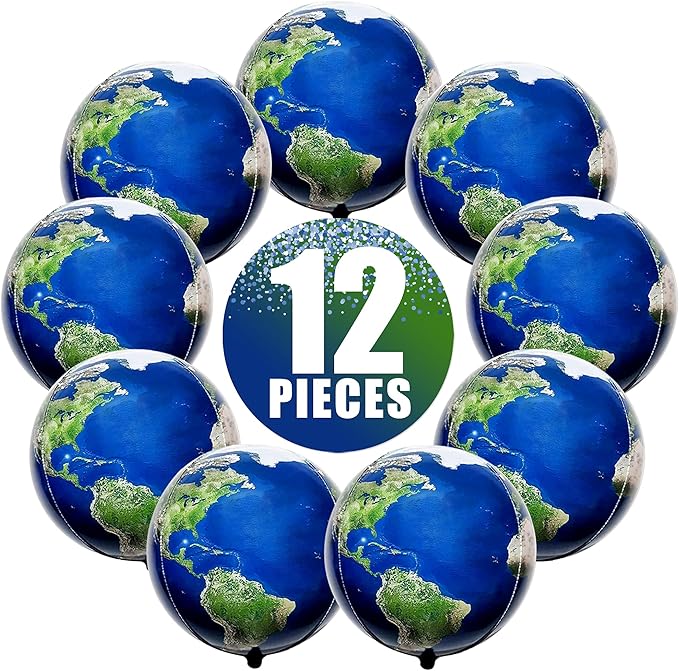 KatchOn, Globe Balloons Set - 22 Inch, Pack of 12 | World Balloons for Around the World Party Decorations | Earth Balloon for Earth Day Decorations, International Party Decoration | Travel Theme Party