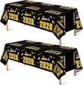 OHOME Graduation Decorations 2026-2026 Graduation Party Decorations - Disposable Plastic Black and Gold Tablecloth for Class of 2026 Decorations Party Favors Banner,54" X 108",2 Pack