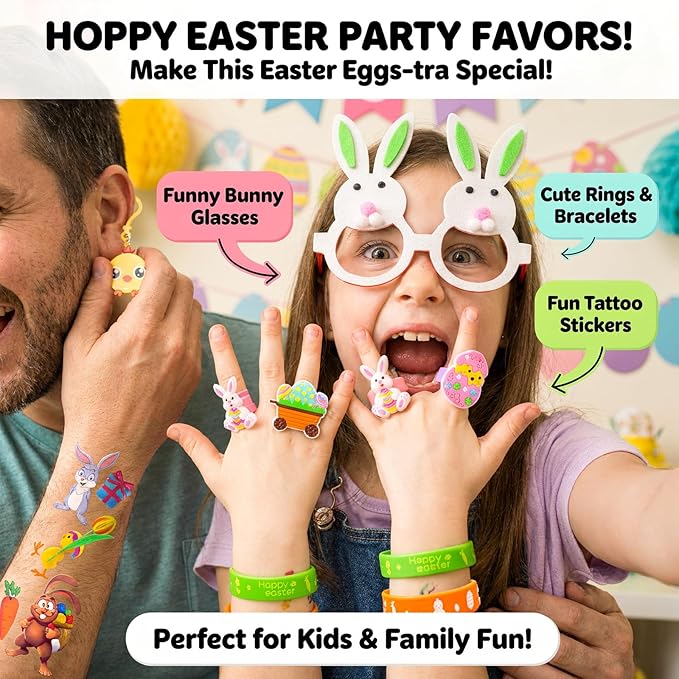500 PCS Easter Eggs Fillers, Easter Party Favors for Kids Easter Basket Stuffers Fidget Toys Bulk, Classroom Prize Easter Gifts Treasure Box Toys Birthday Goodie Bag Stuffers
