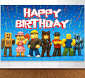 Video Game Birthday Decorations Happy Birthday Banner for Boys 6x4ft Pixel Backdrop Villager Gaming Birthday Party Decorations Video Game Backdrop for Kids Miner Boys Birthday Party Decorations