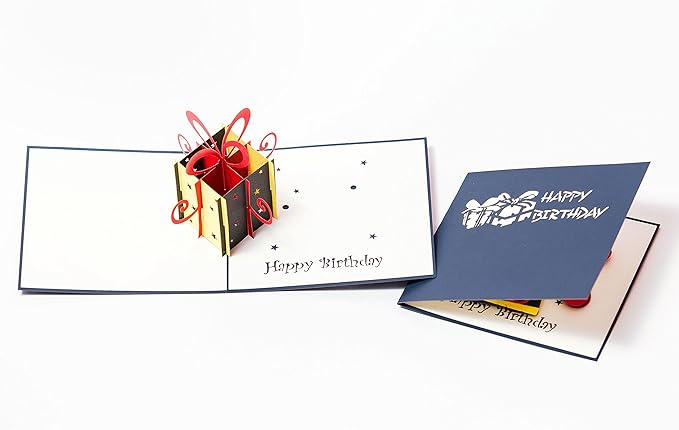 3D Pop Up Happy Birthday Gift Greeting Cards for Kids. Set of 4-Assortment Pack (4 Pack- Assorted)