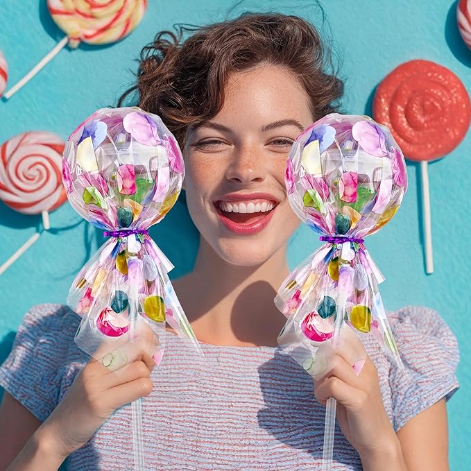 10 Pack Giant Lollipop Goodie Bags Fun Party Favors Birthday Return Gifts Classroom Prizes Candy Treats for Events